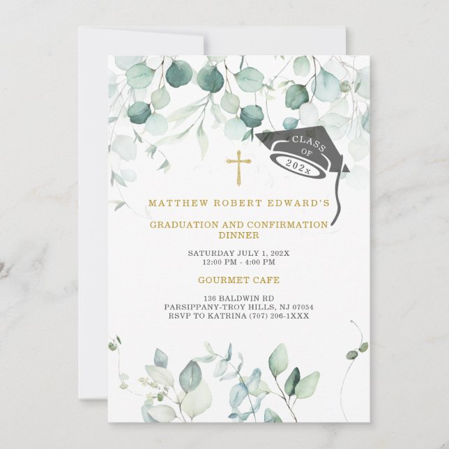  Graduation and Confirmation Dinner  Invitation (Front)