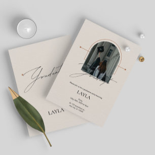 Graduation announcement: 1 photo, cream colour invitation