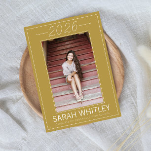 Graduation Announcement 2020 Photo Gold