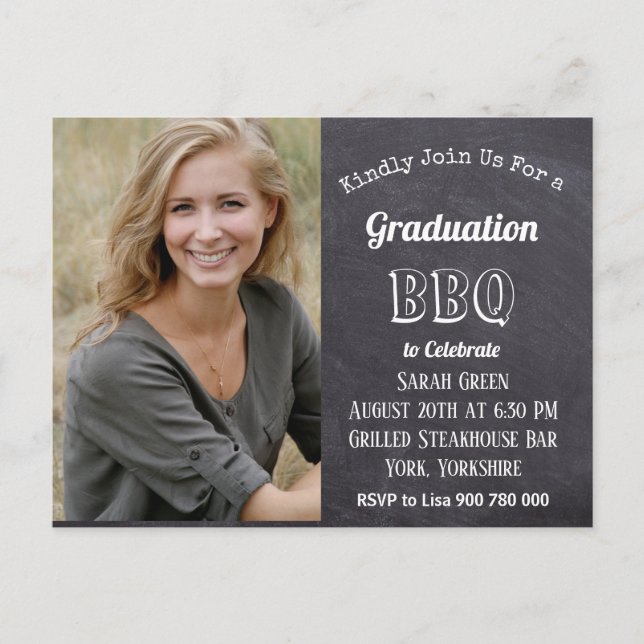 Graduation Announcement Chalkboard Invitation (Front)