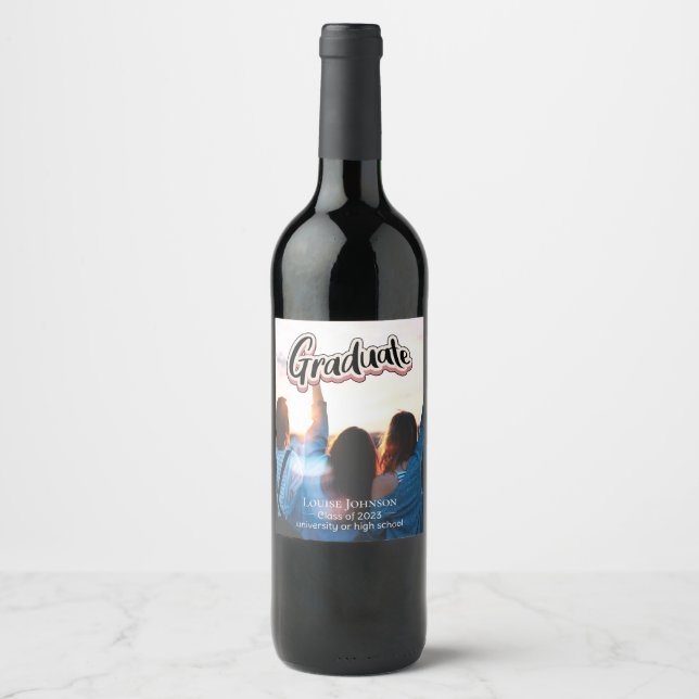 Graduation Announcement Class of 2023 Wine Label (Front)
