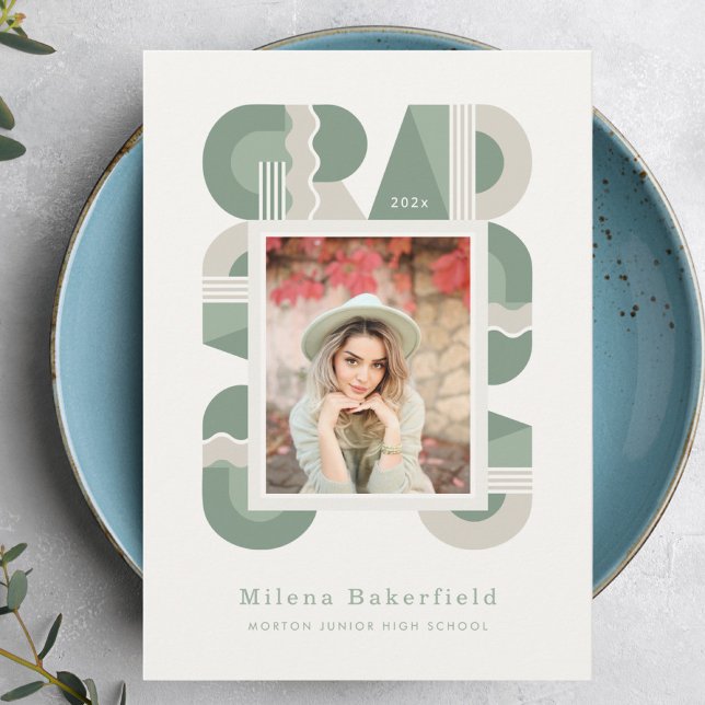 Graduation announcement class of 2026 sage green (Creator Uploaded)