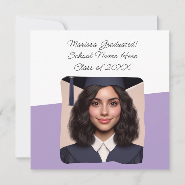 Graduation Announcement Custom Photo Typography (Front)