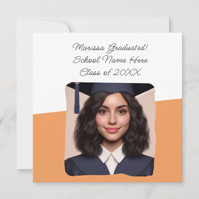 Graduation Announcement Custom Photo Typography (Front)
