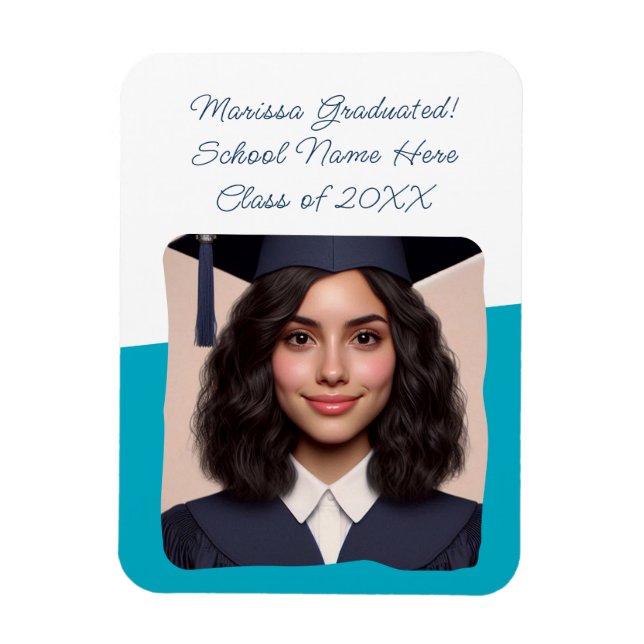 Graduation Announcement Custom Photo Typography Magnet (Vertical)