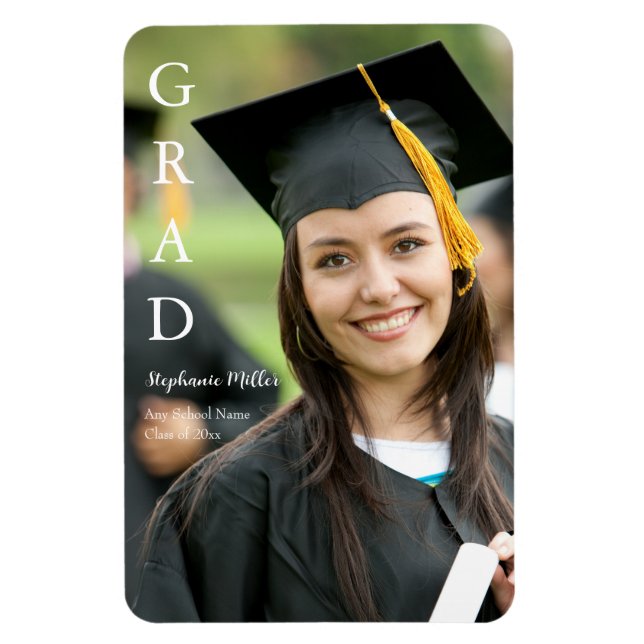 Graduation Announcement Customisable Name School  Magnet (Vertical)