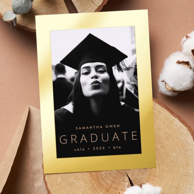 Graduation Announcement Gold Foil Pressed Border (Creator Uploaded)