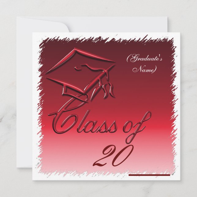 Graduation Announcement, Invitation Red (Front)