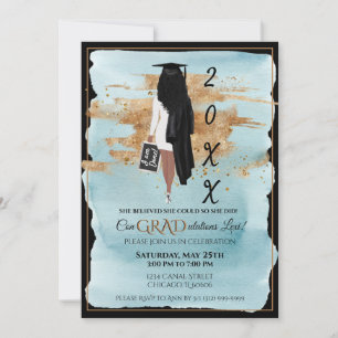 Graduation Announcement Invitation White Dress