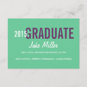 Graduation Announcement/Invite yr Photo green Invitation