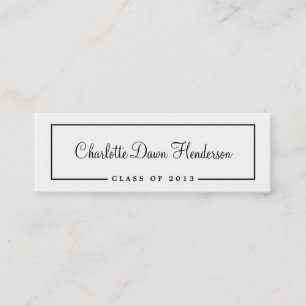 Graduation announcement name card border Class of