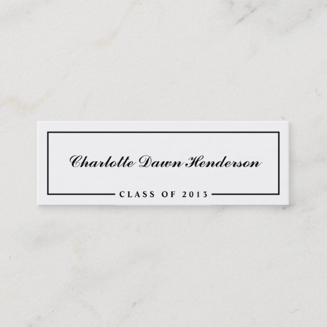 Graduation announcement name card border Class of (Front)