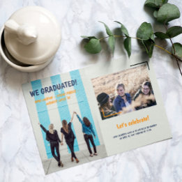 Graduation Announcement of Friends Two Photos 