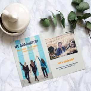 Graduation Announcement of Friends Two Photos 