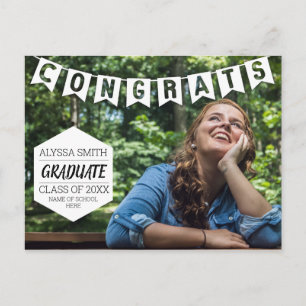 Graduation Announcement Party Photo Postcard