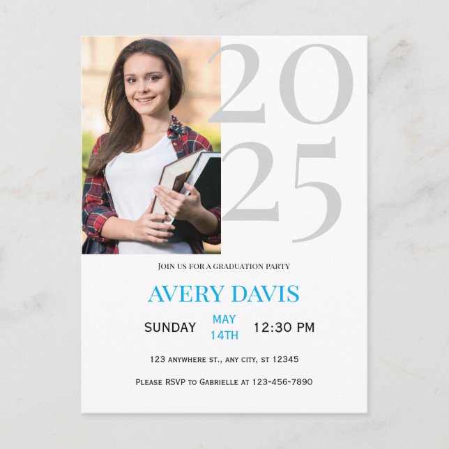 Graduation Announcement & Party Postcard (Front)
