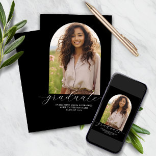 Graduation Announcement Photo Arch - Black