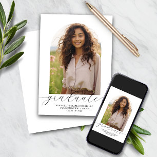Graduation Announcement Photo Arch - White