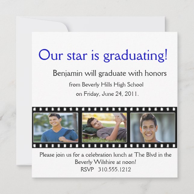 Graduation Announcement Photo Card Filmstrip (Front)