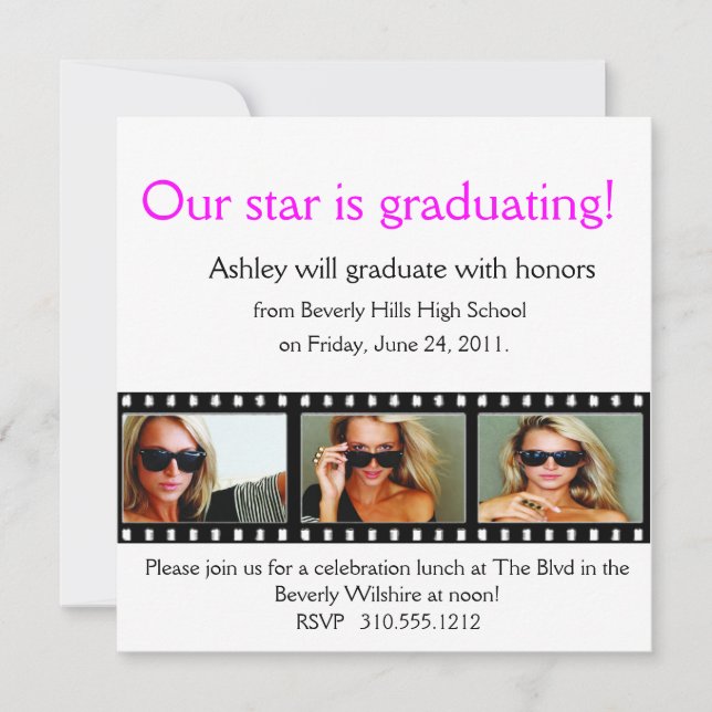 Graduation Announcement Photo Card Filmstrip (Front)