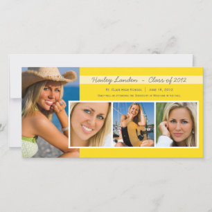 Graduation Announcement Photo Cards Yellow