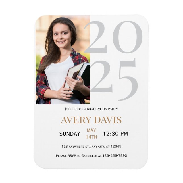 Graduation Announcement Photo Magnet (Vertical)