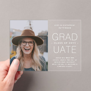 Graduation Announcement Photo Modern Minimalist