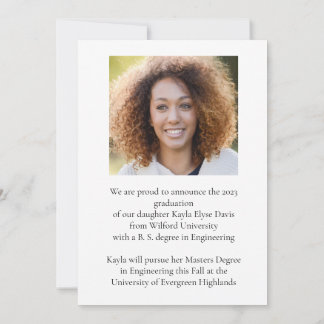 Graduation Announcement Trendy Girly Elegant