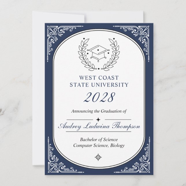 Graduation Announcements With Photo Insert (Front)