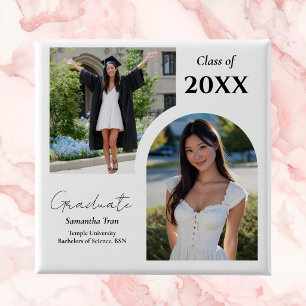 Graduation Arch Photo Collage Trendy Modern Party 15 Cm Square Badge