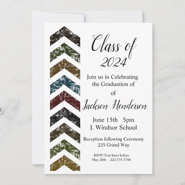 Graduation Arrow Invitation Class of 2024 (Front)