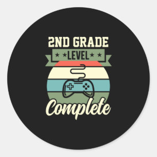 Graduation Art 2nd Grade Level Complete Classic Round Sticker