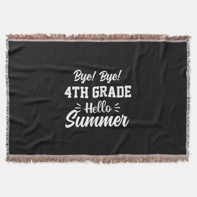 Graduation Art | 4th Grade Hello Summer Throw Blanket (Front)