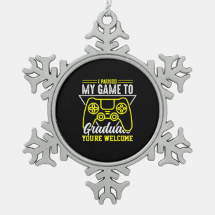Graduation Art   I Paused My Game To Graduate Snowflake Pewter Christmas Ornament