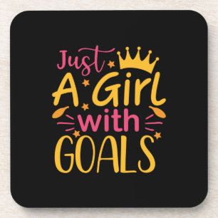 Graduation Art Just A Girl With Goals Coaster