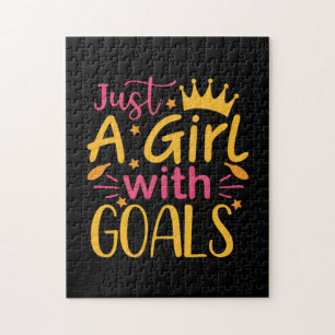 Graduation Art Just A Girl With Goals Jigsaw Puzzle