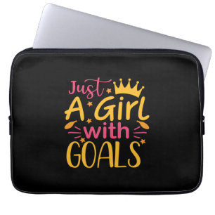 Graduation Art Just A Girl With Goals Laptop Sleeve