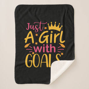 Graduation Art Just A Girl With Goals Sherpa Blanket