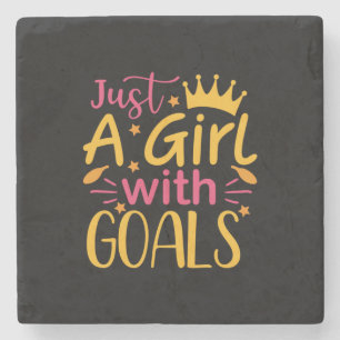 Graduation Art Just A Girl With Goals Stone Coaster