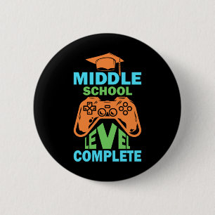 Graduation Art Middle School Level Complete 6 Cm Round Badge