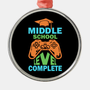 Graduation Art Middle School Level Complete Metal Ornament
