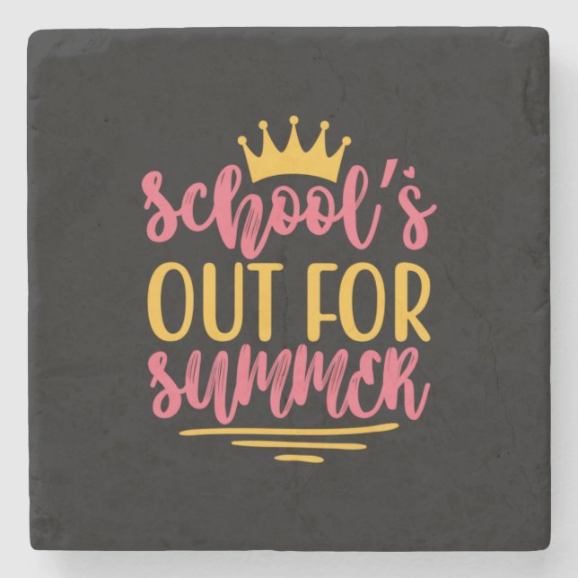 Graduation Art | School Out For Summer Stone Coaster (Front)