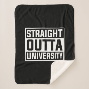 Graduation Art Straight Outta University Sherpa Blanket