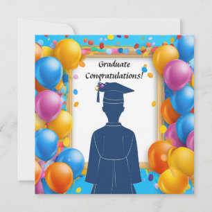 Graduation Artwork with Balloons Invitation
