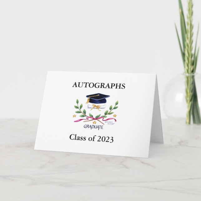 Graduation Autographs Signatures Keepsake Card (Front)