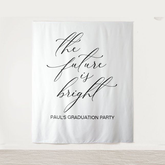 GRADUATION BACKDROP BANNER THE FUTURE IS BRIGHT TAPESTRY (Front)