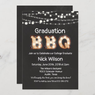 Graduation BBQ Chalkboard Invitation