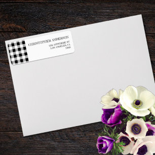 Graduation BBQ Gingham Return Address Label