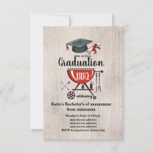 Graduation BBQ invitation, grad party Invitation