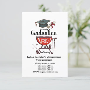 Graduation BBQ invitation, grad party Invitation